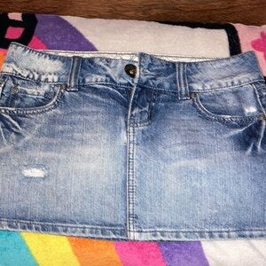 Anchor Blue Light Wash Mini Skirt